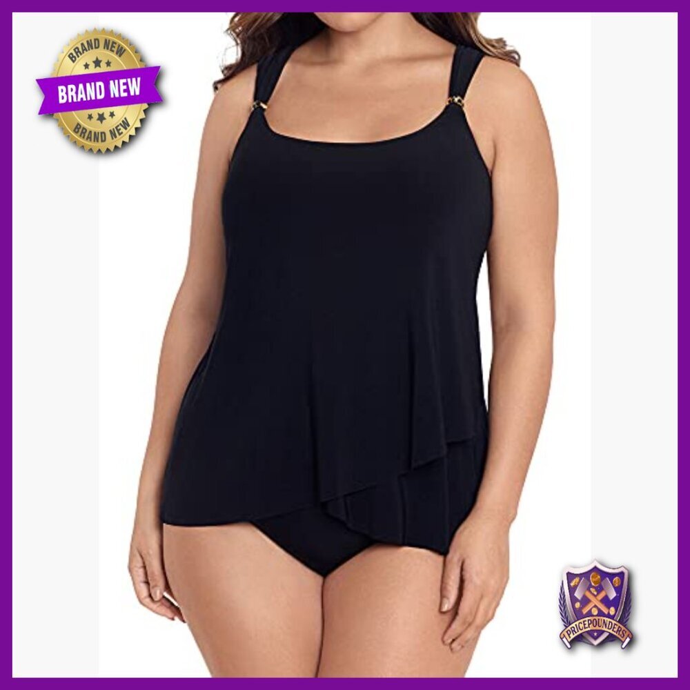 Plus Size Tankini Top with Underwire Support, Adjustable Straps, UPF 15 - Picture 3 of 6